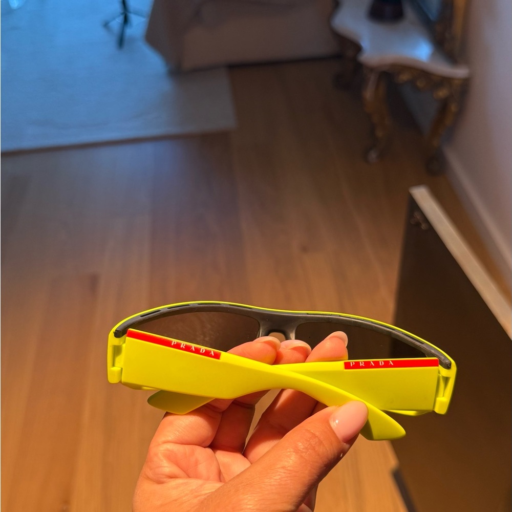 Prada Neon Green Rectangular Sunglasses - image 5